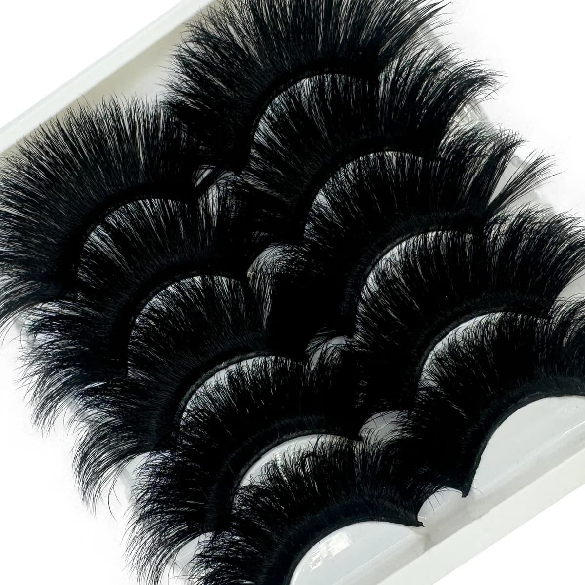 5 paires 25mm 8D cils de vison en vrac moelleux naturel Faux cils épais dramatique Faux cils de viso