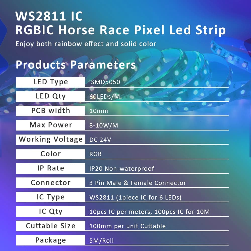 WS2811 RGBIC LED Pixel bandes lumineuses 24V 5M 10M 15M 20M Wifi intelligent Alexa commande vocale a