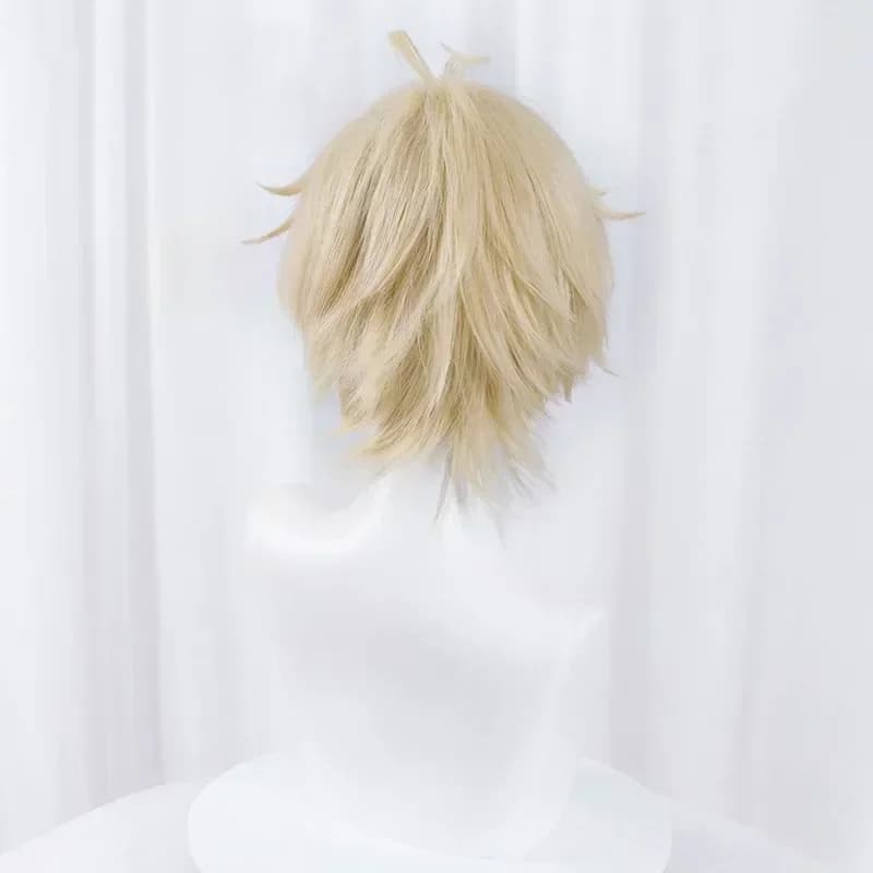 Mikaela Hyakuya Cosplay perruque hommes courte perruque Blonde claire Cosplay Anime Cosplay perruque