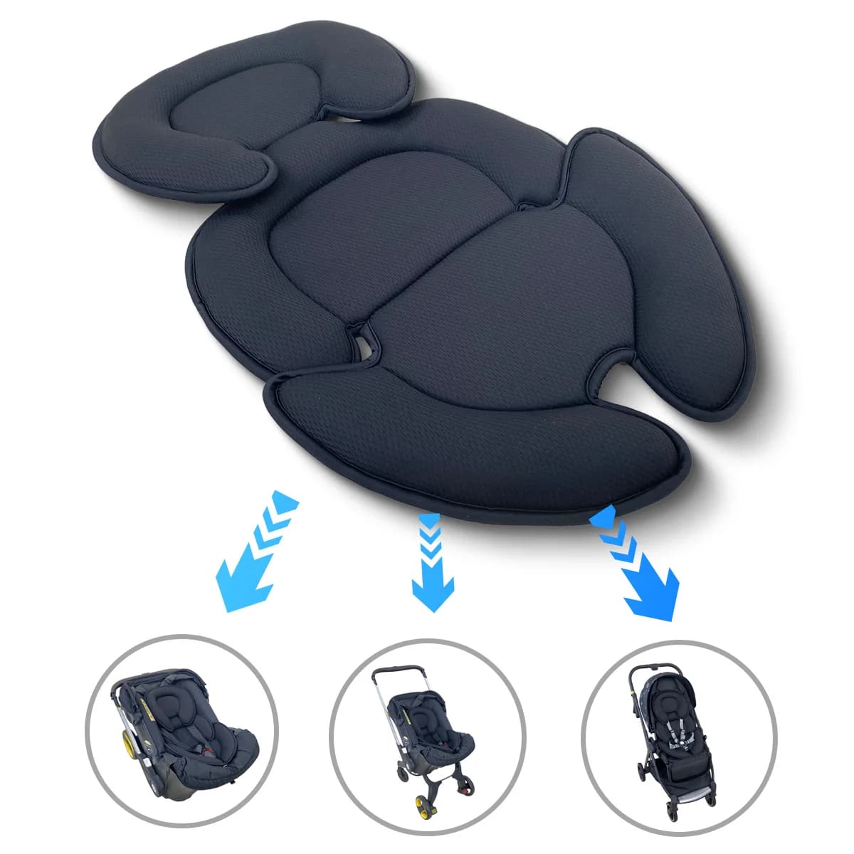 Coussin de siège de poussette universel pour bébé, oreiller de soutien de tête et de corps, insertio