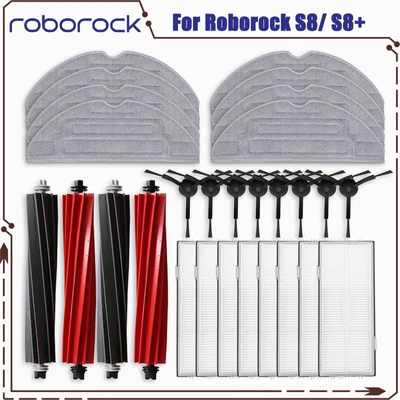Pièces de rechange pour Roborock S8 / S8 Plus, rouleau, brosse latérale principale, filtre Hepa, tis