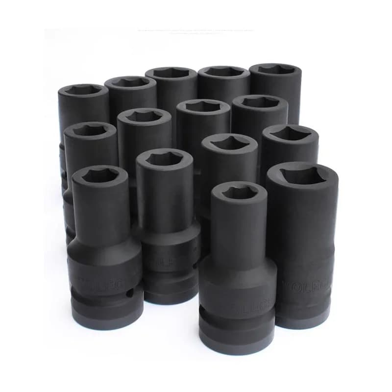 Douille à 6 points à impact profond, entraînement de 1 pouce, 17mm, 19mm, 21mm, 22mm, 24mm, 27mm, 30