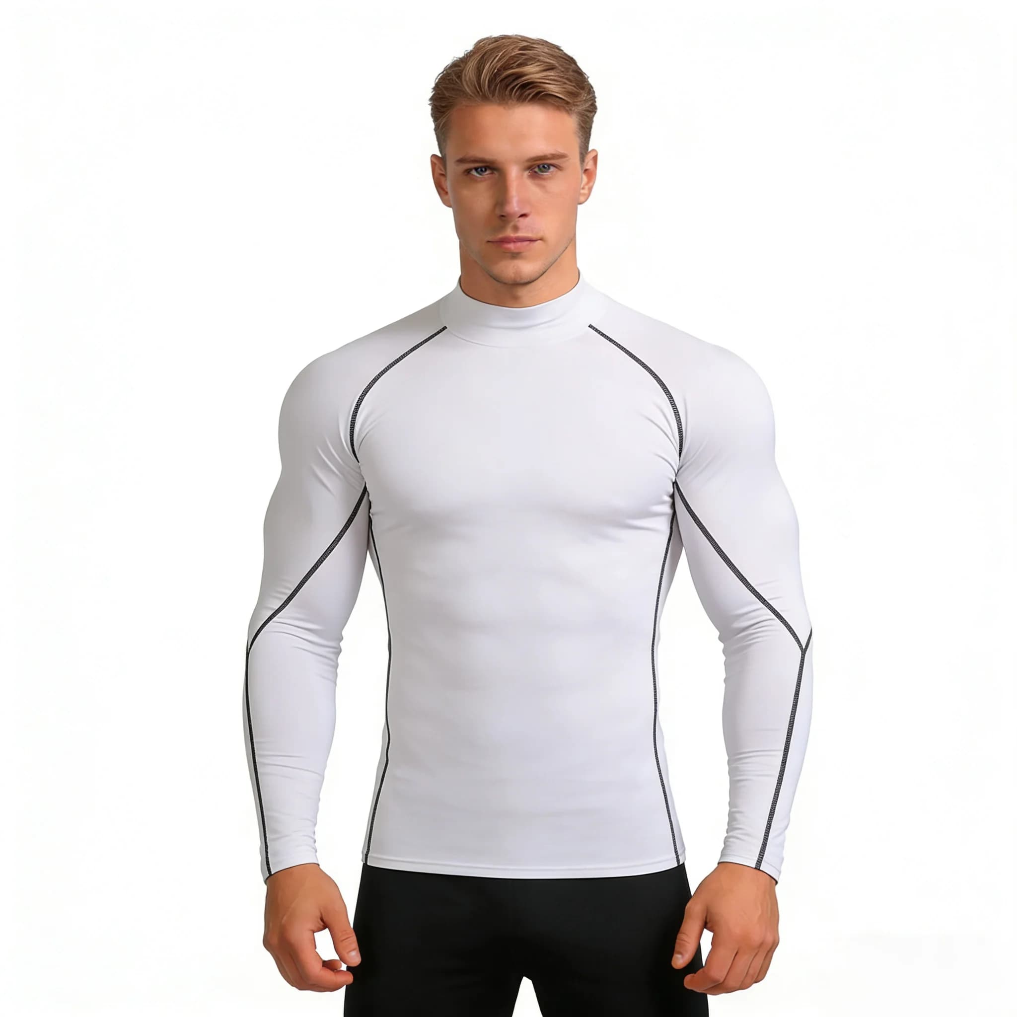 Chemise de Compression hommes à manches longues vêtements de sport hommes hauts t-shirt élastique Ho