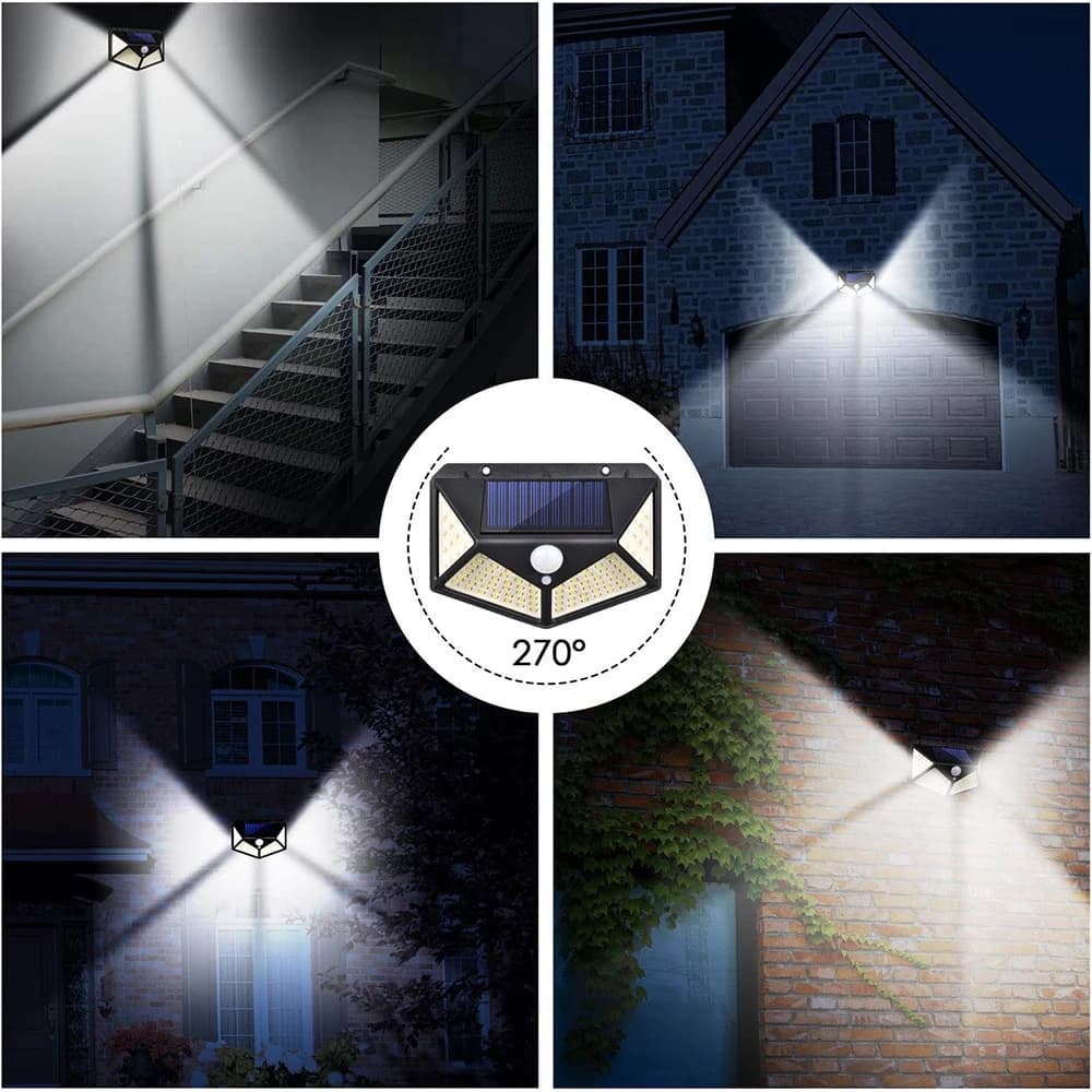 Lampes Solaires Extérieures à 3 Modes avec Détecteur de Mouvement, Appliques Murales Étanches pour J