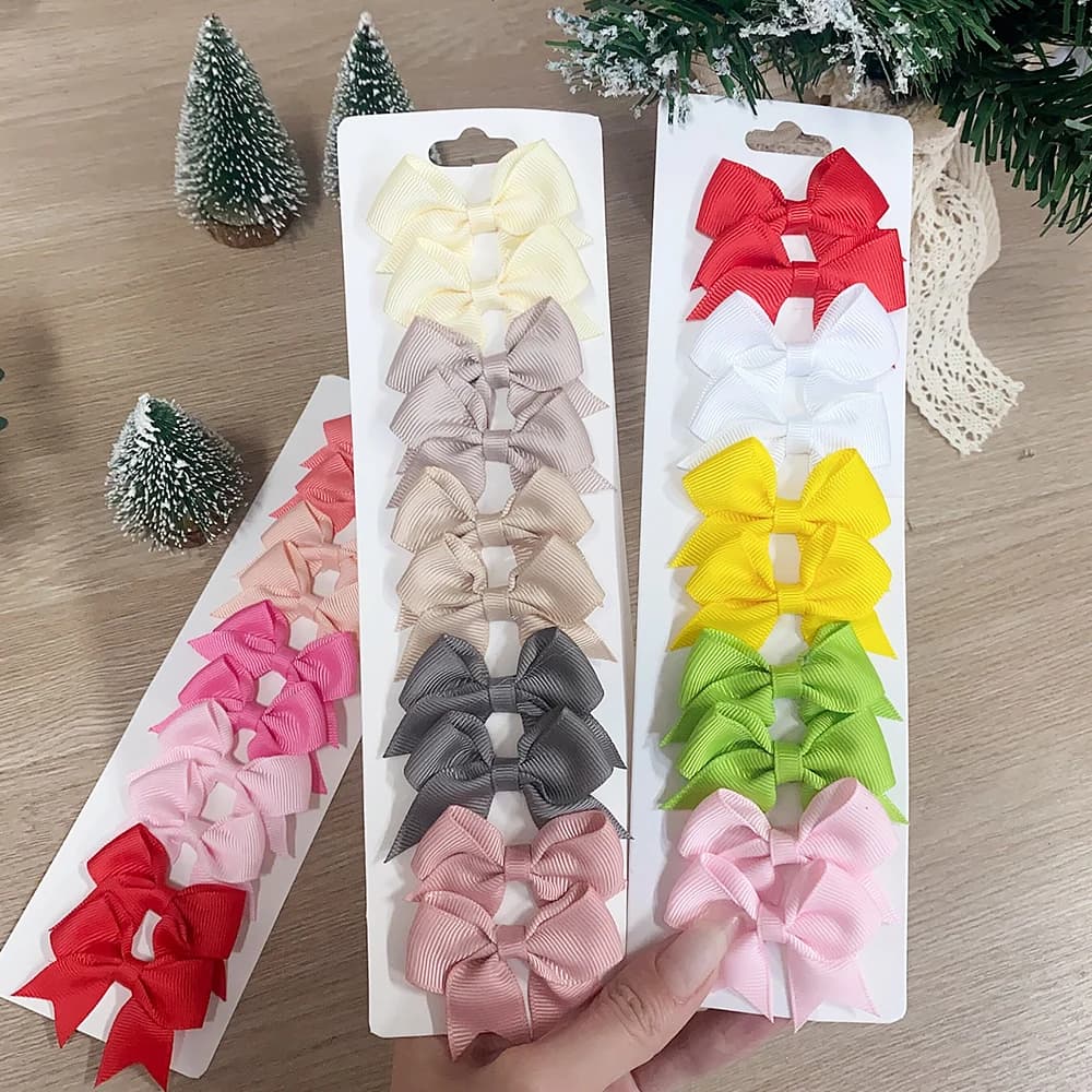 Pinces à cheveux avec nœud papillon en ruban solide pour bébés filles, nœuds faits à la main, épingl