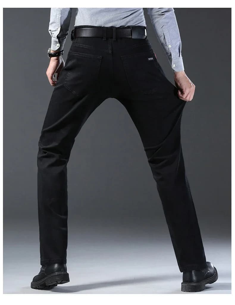 Hommes classique avancé marque de mode Jean Homme Homme doux Stretch noir Biker Masculino Denim pant