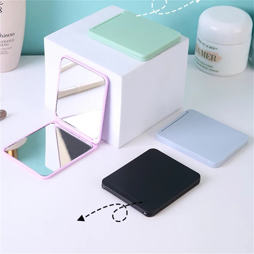 Miroir de maquillage portable pliable, double face, dortoir étudiant, bureau, petit cadeau, vente en