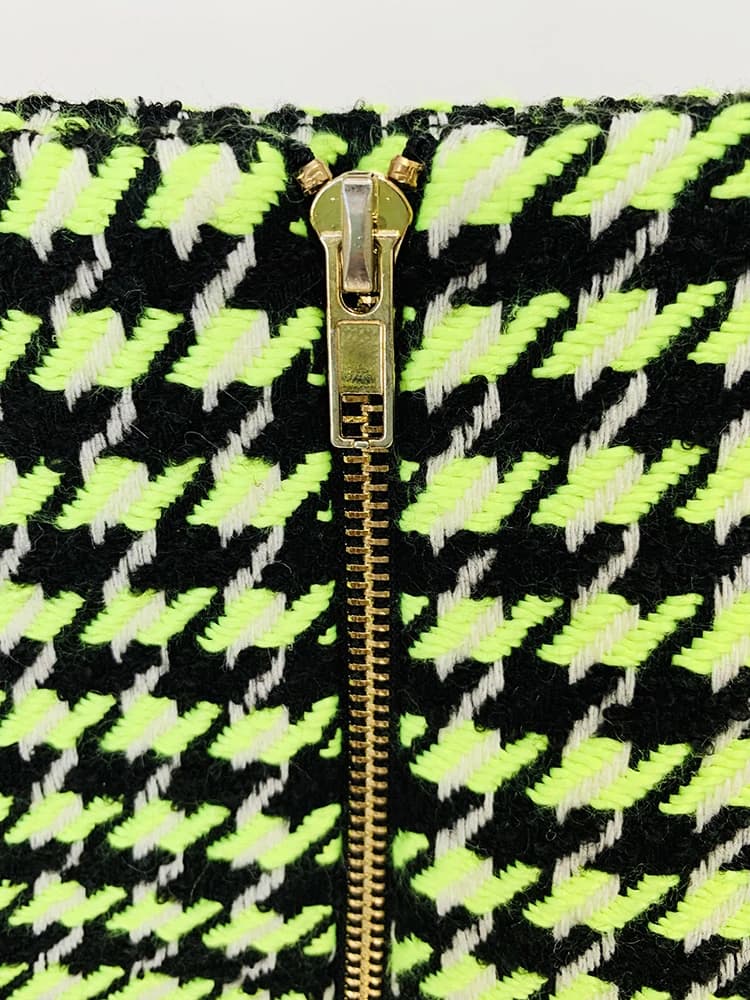 HIGH STREET Nouveauté 2026 Mini-jupe en tweed pied-de-poule pour femme, style créateur, avec boutons