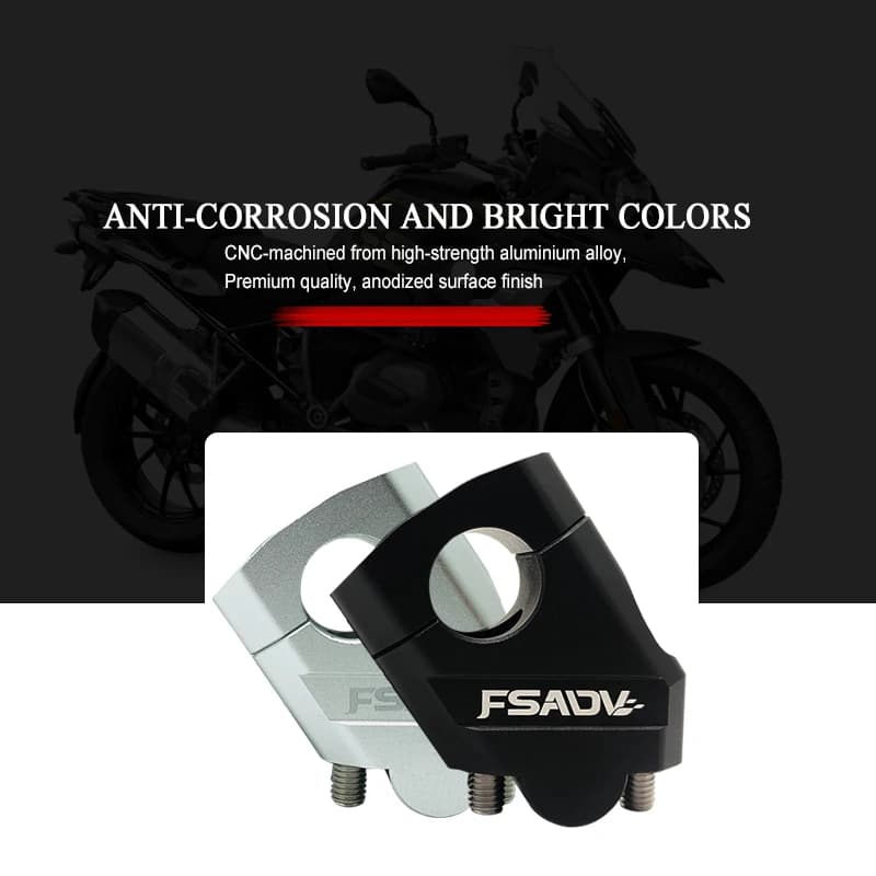 Pince de poignée de montage de barre de montage de guidon de 22mm, argent noir pour moto SUZUKI DL65