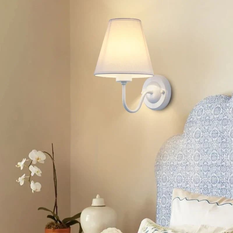 Lampe murale LED moderne, éclairage intérieur, style nordique, E27, lampe murale rétro en tissu, lam