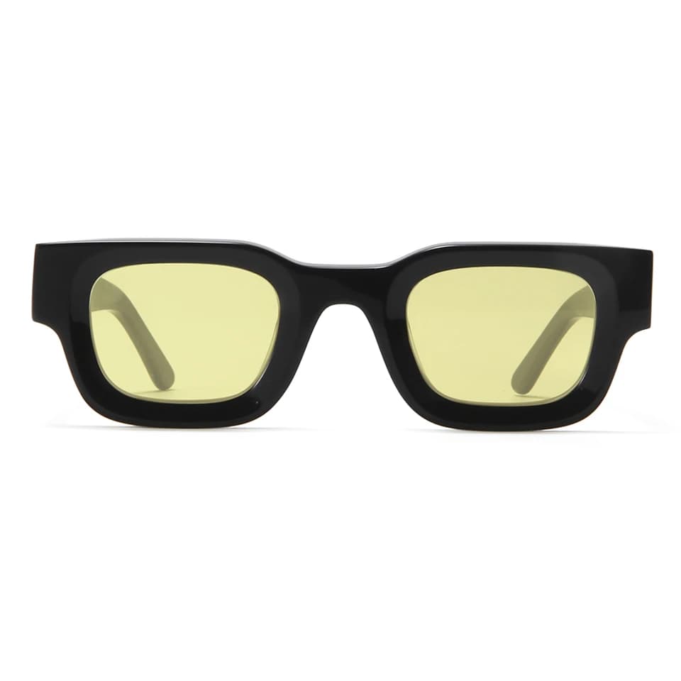 Rhevis marque Design fait à la main acétate épais Rectangle lunettes de soleil pour hommes gros carr