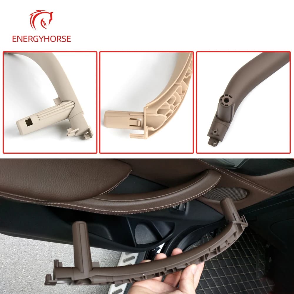Garniture de poignée de porte intérieure de voiture, poignée de panneau d'appui de nervure pour BMW 