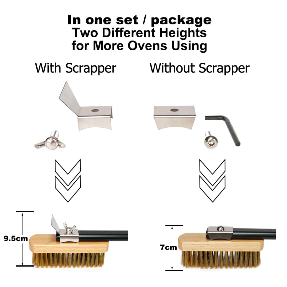 SHANGPEIXUAN Brosse de nettoyage professionnelle en cuivre pour four à pizza et gril domestique, ave