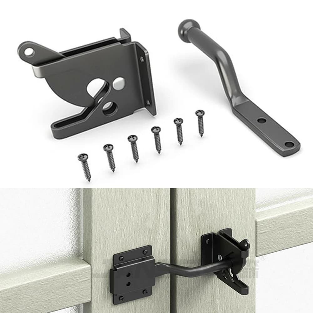 Loquet de porte automatique avec boulon, pour pâturage, clôture de jardin, porte de ferme, en acier 
