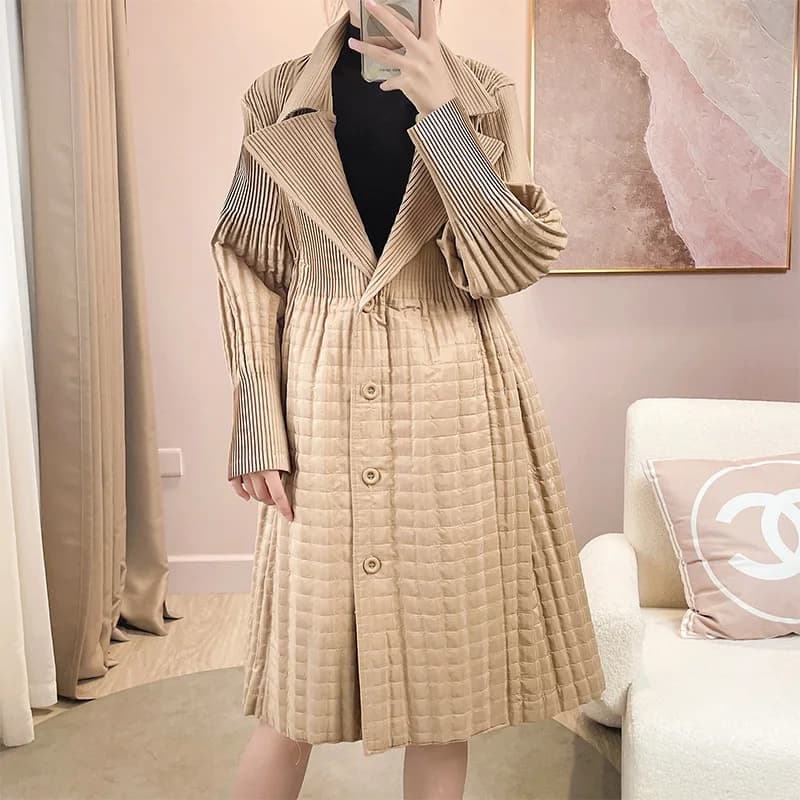 Ata Yake-Veste Plissée à Revers pour Femme, Taille et Coton Polyvalent, Simple Boutonnage, Nouvelle 