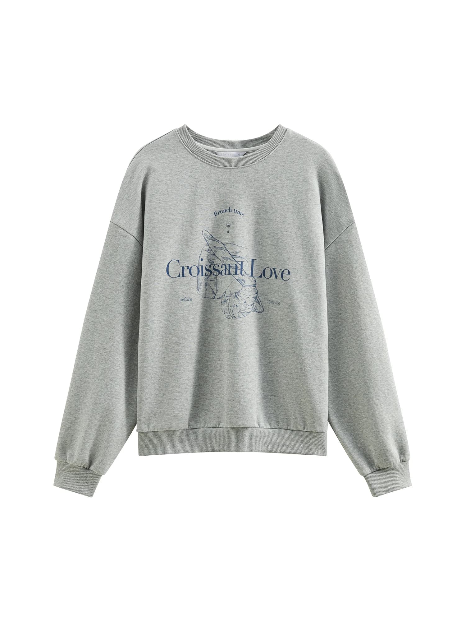 FSLE-Sweat-shirt à col rond sans capuche pour femme, haut décontracté tout match, tenues chics, gris