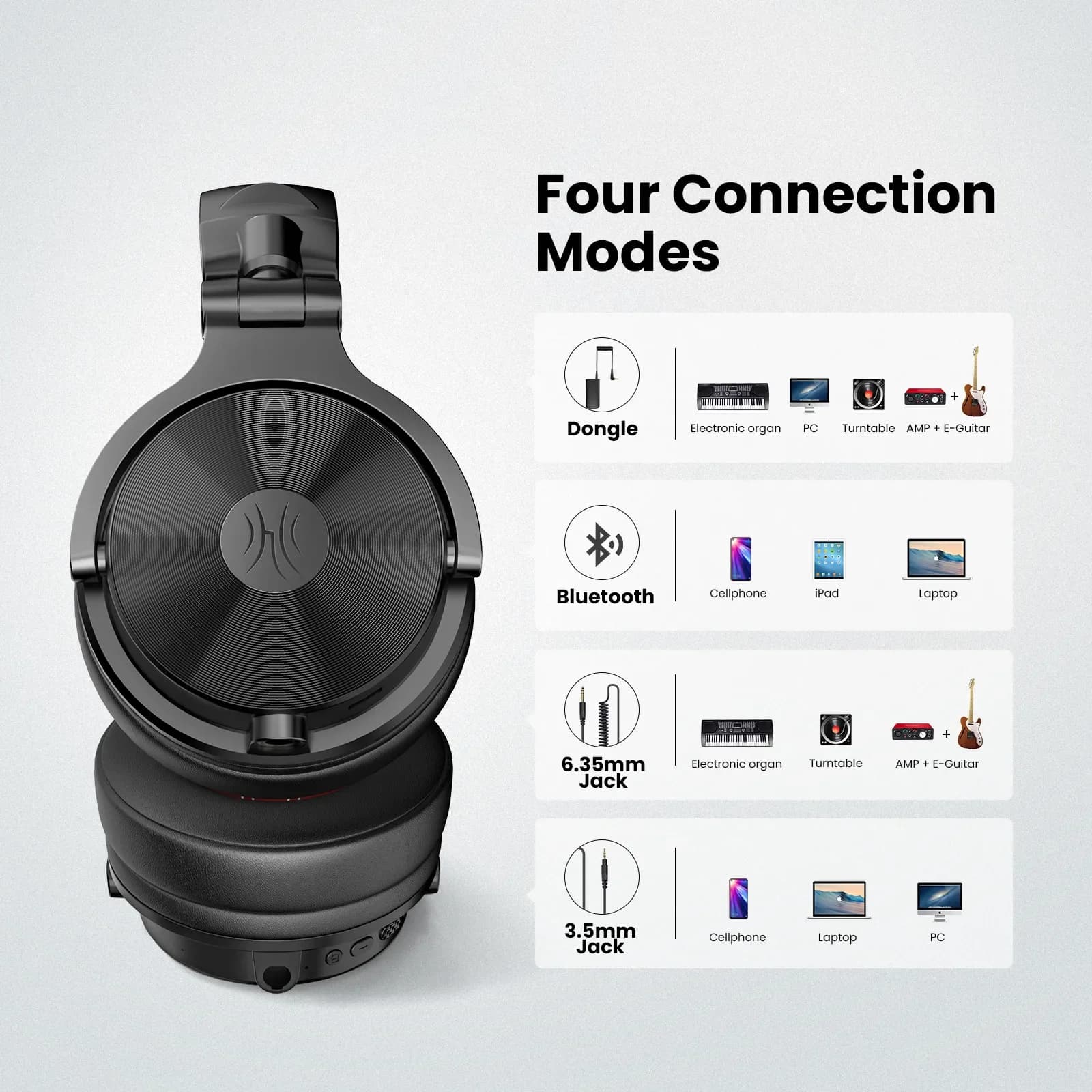 Oneodio Studio Max1 casque Bluetooth casque DJ sans fil avec faible latence moniteur de Studio profe