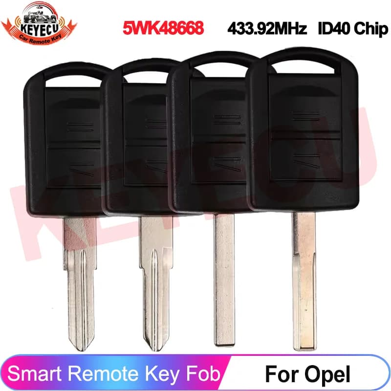 Clé de voiture à distance KEYECU 5WK48668 433.92MHz avec puce ID40 pour Opel Vauxhall Corsa C Meriva