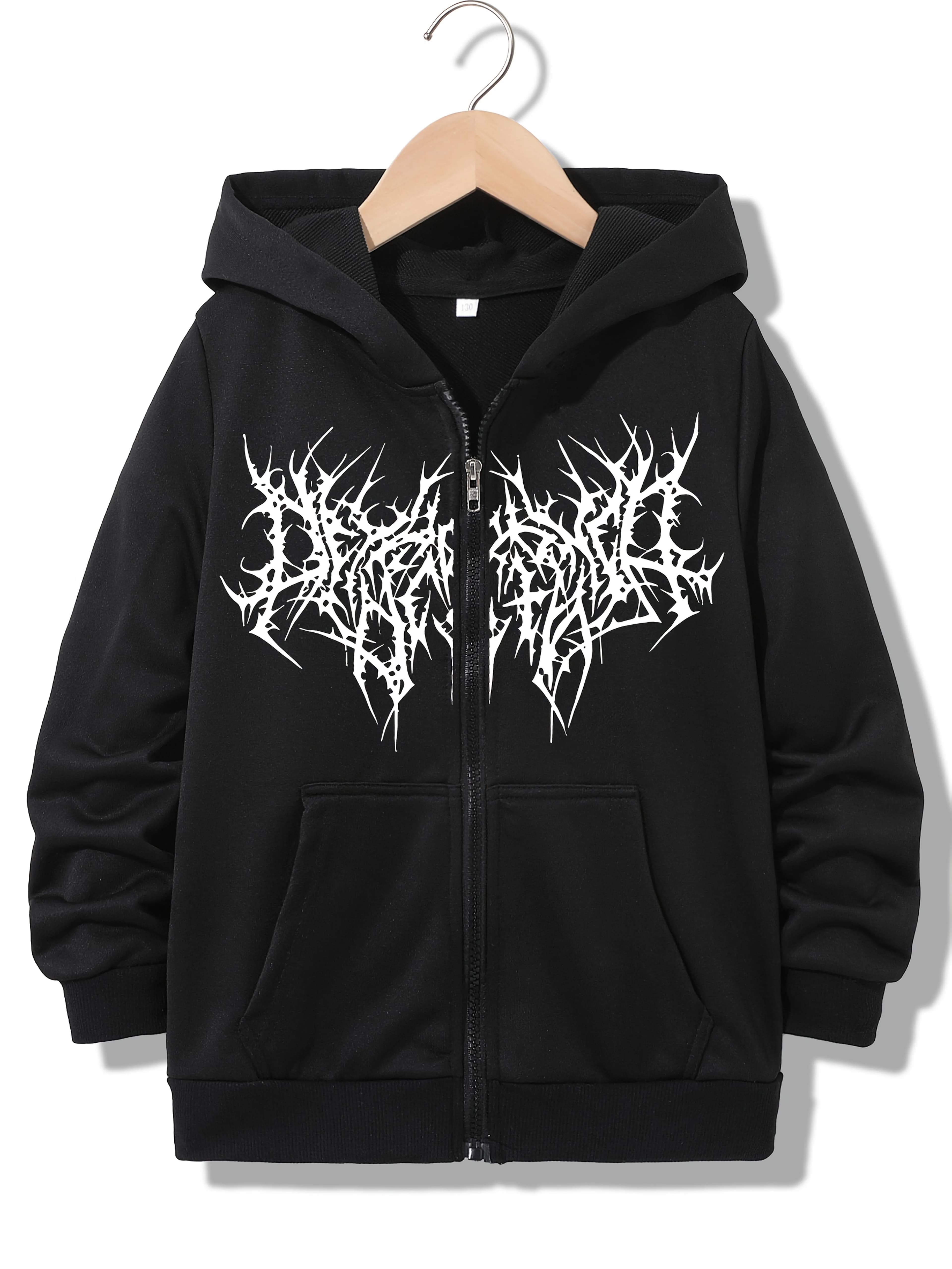 Sweat à capuche zippé streetwear tendance, style HIP HOP décontracté, pour garçons et filles, Y2k, p