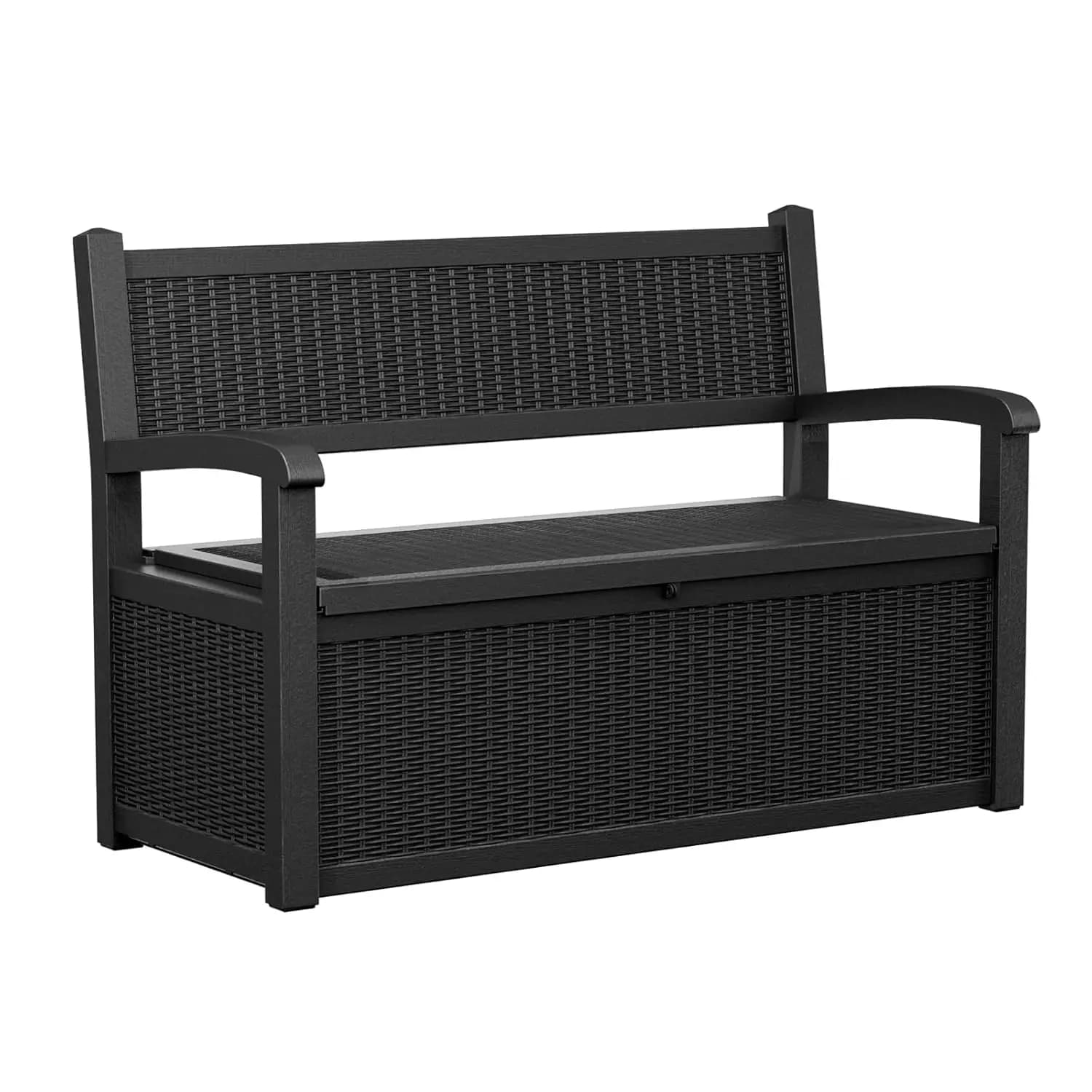 Banc de rangement extérieur de 80 gallons, boîte de rangement pour terrasse, imperméable, verrouilla
