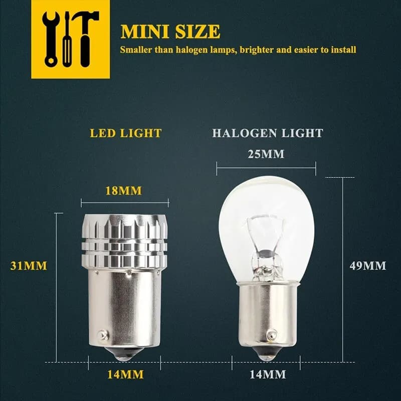 2PCS 1156 BA15S BAU15S P21W PY21W Signal Lumière 1157 BAY15D LED Ampoule 2016SMD Frein Inverse Lampe
