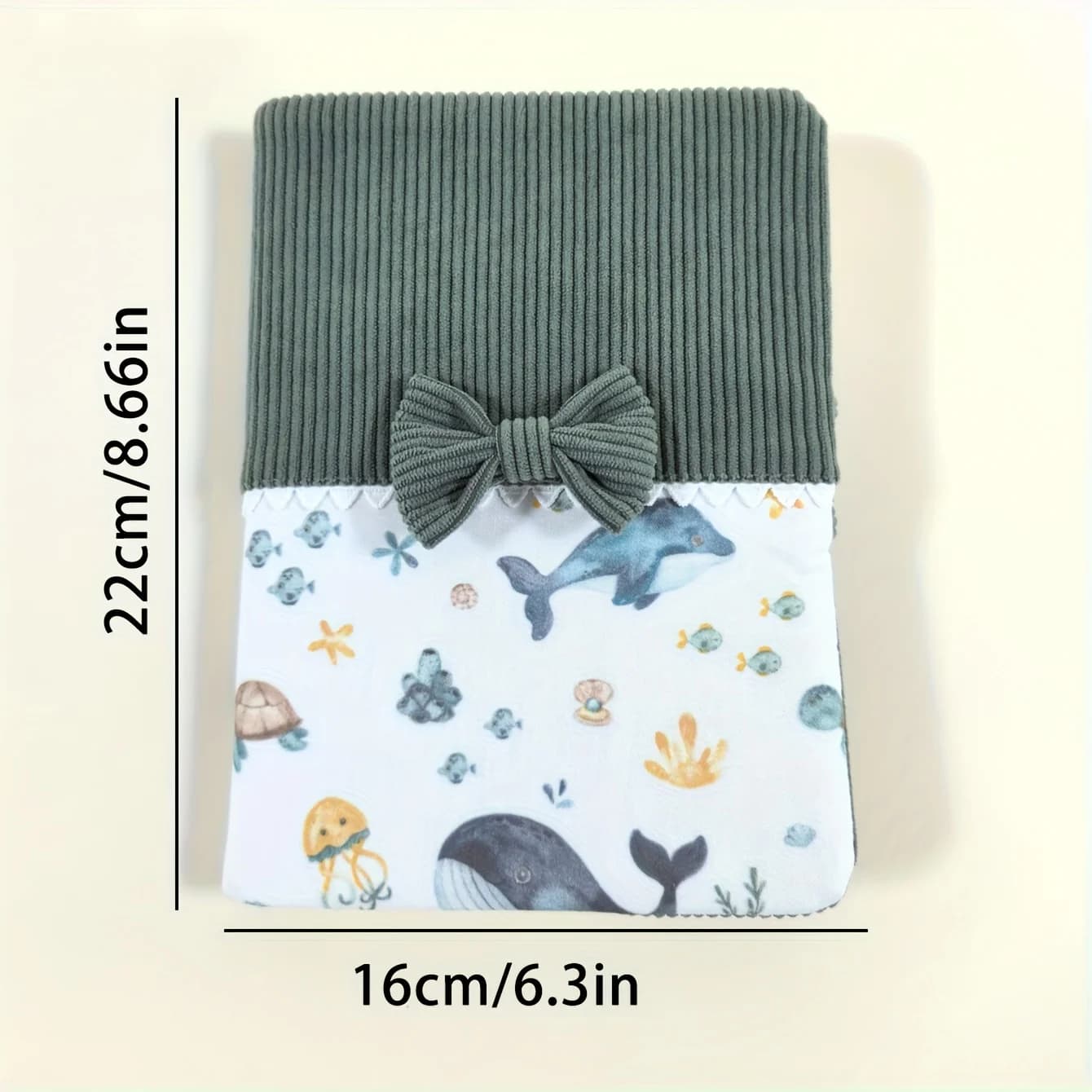 Couverture de manuel parental en velours côtelé brodée avec un nom personnalisé |   Motif mignon |  