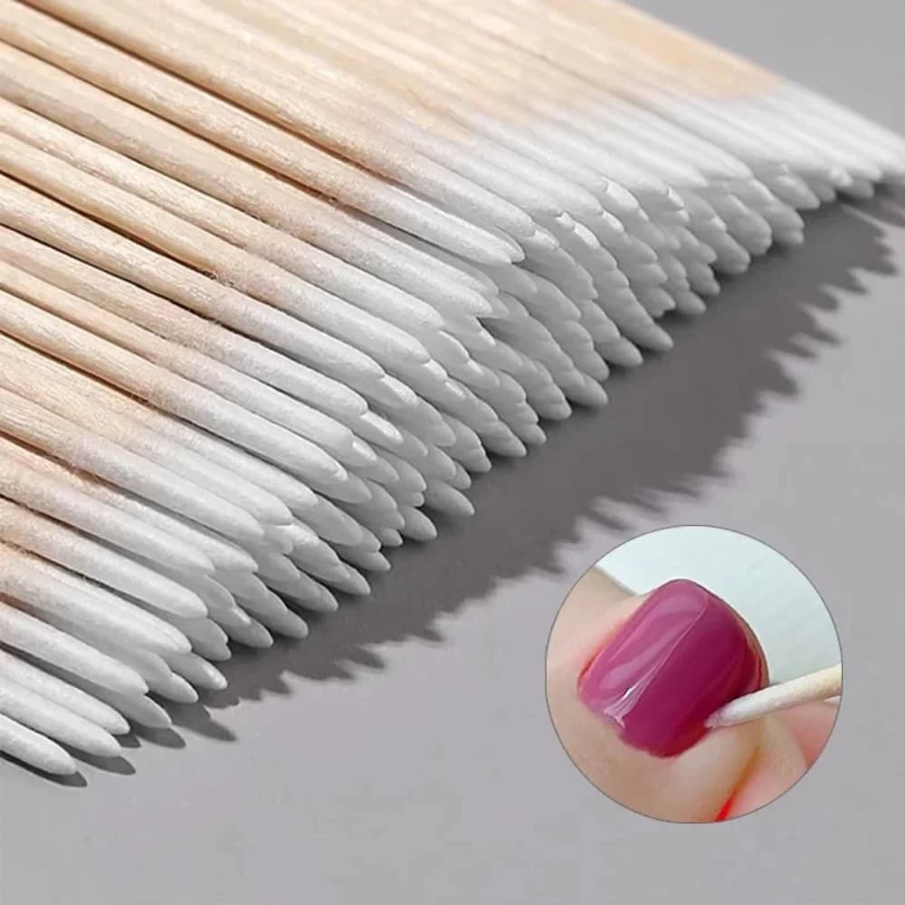 100/300/500 ongles pointe en bois coton-tige bourgeons jetable Ultra-détail correcteur dissolvant de