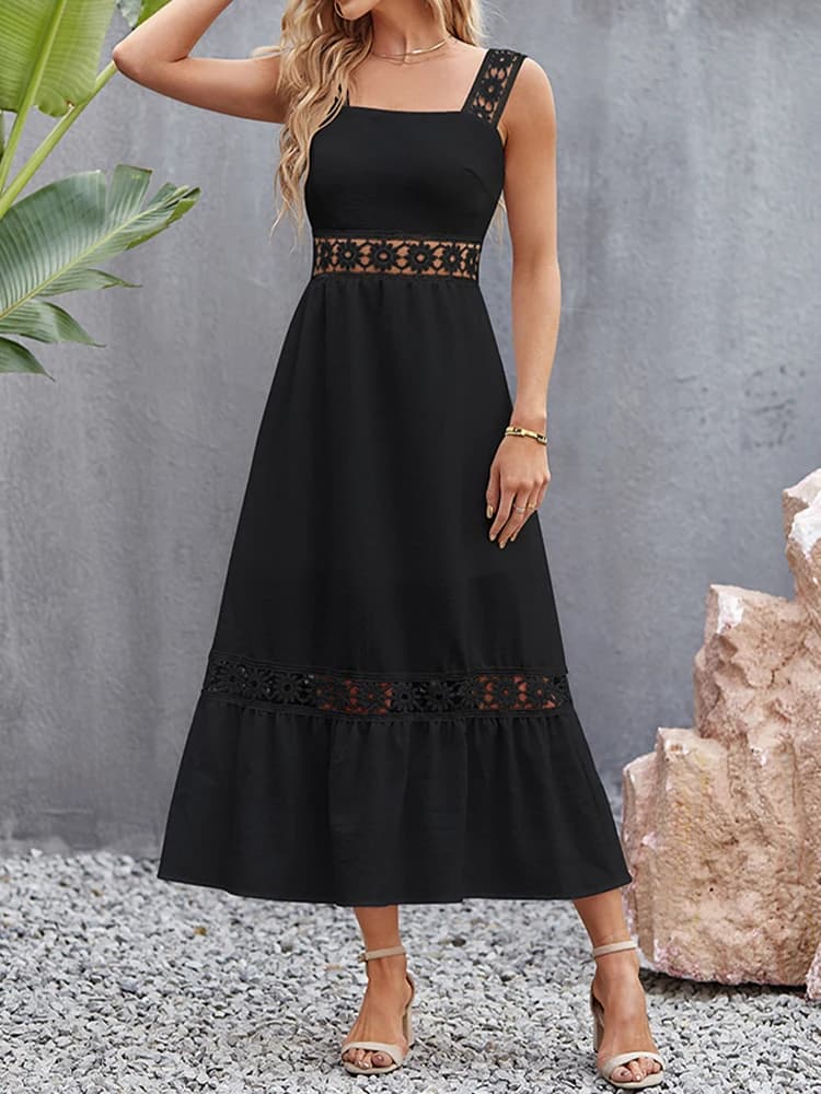 Robe Longue Blanche en Dentelle Ajourée pour Femme, Tenue Éducative, Sexy, Dos aux, Maxi, Élégante, 