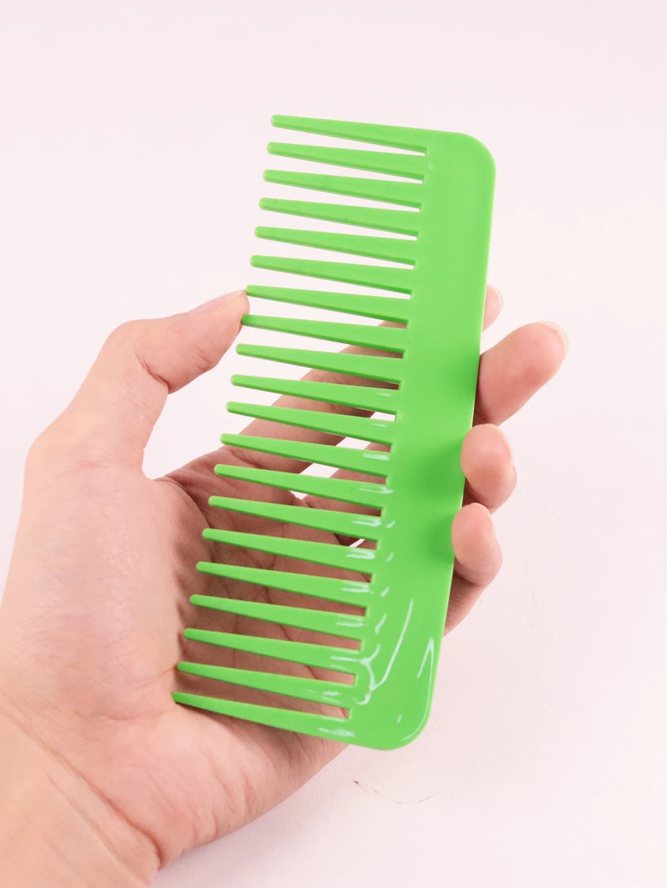 1 peigne de coiffure en plastique épais, résistant à la chaleur, antistatique à dents longues et à d