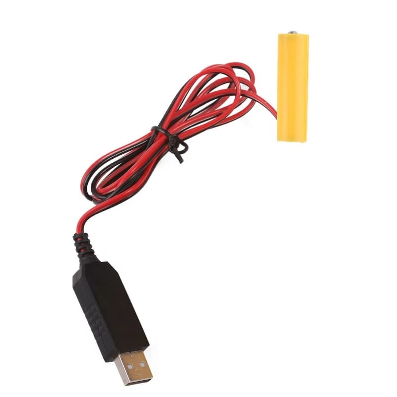 Câble USB 5V à 200 V pour l'élimination des piles AA, 100/4.5 cm, adaptateur d'alimentation, solutio