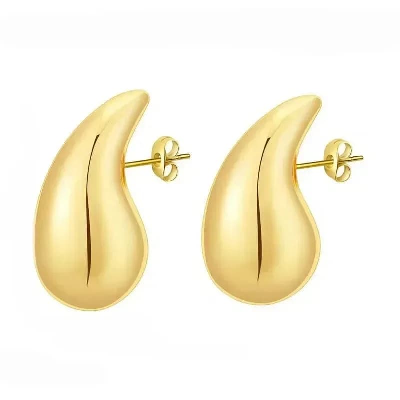 Boucles d'oreilles créoles en forme de goutte d'eau pour femme, argent regardé 925, plaqué or 18 car