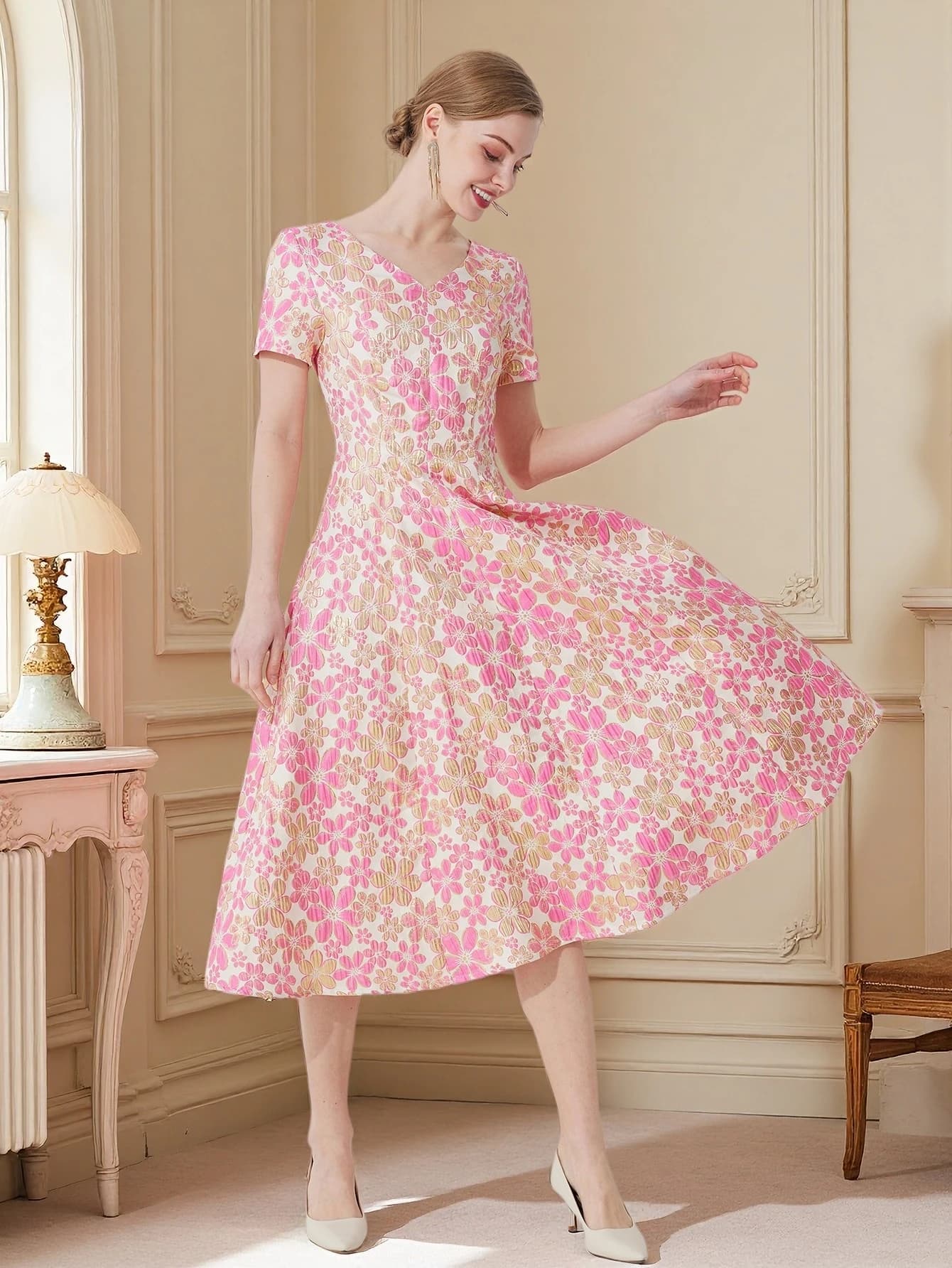 Robe Jacquard élégante et décontractée pour femmes, nouvelle collection printemps été, robe de soiré