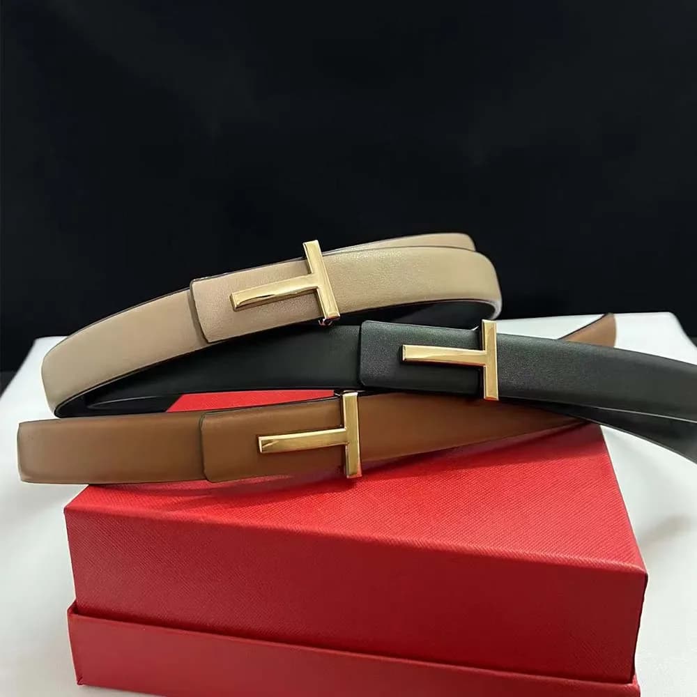Nouveau 25mm femmes ceinture concepteur réversible en cuir véritable ceinture pour femmes T boucle c