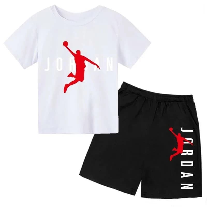 Marque d'été lettre imprimer à manches courtes enfant T-shirt + Shorts 2 pièces ensemble pour garçon