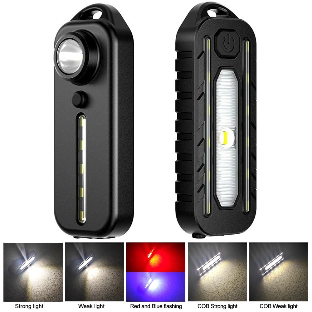 LED rouge bleu attention lumière de Police d'urgence avec pince USB Rechargeable épaule clignotant a