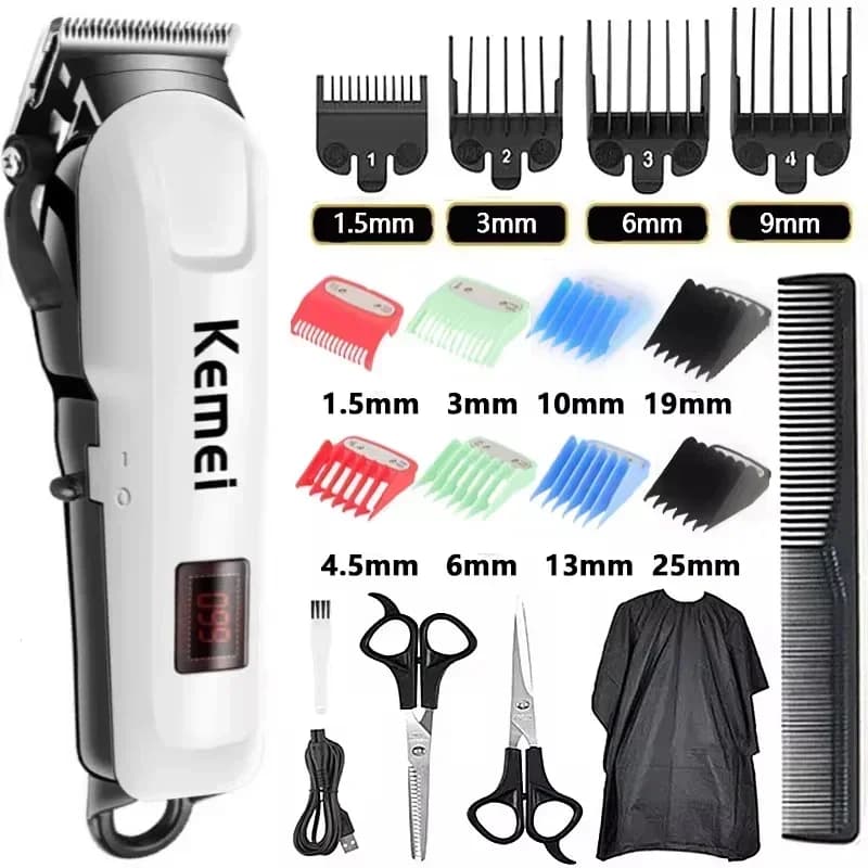 Kemei tondeuse à cheveux ou lame coupe de cheveux Maching tondeuse sans fil hommes tondeuse professi