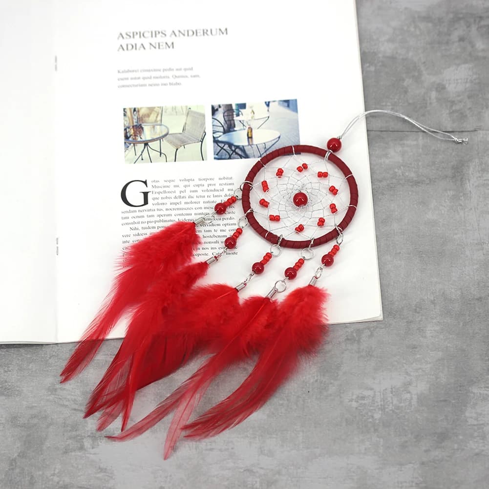 Pendentif ReplCatcher Plume Rouge pour Décoration de Maison et de Voiture, Olisme de l'Attention Cul