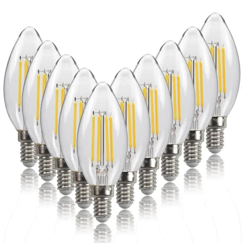 Ampoule LED E14 6W 4W 2W AC220/240V, bougie à Filament C35 Edison, ampoule en verre rétro Antique St