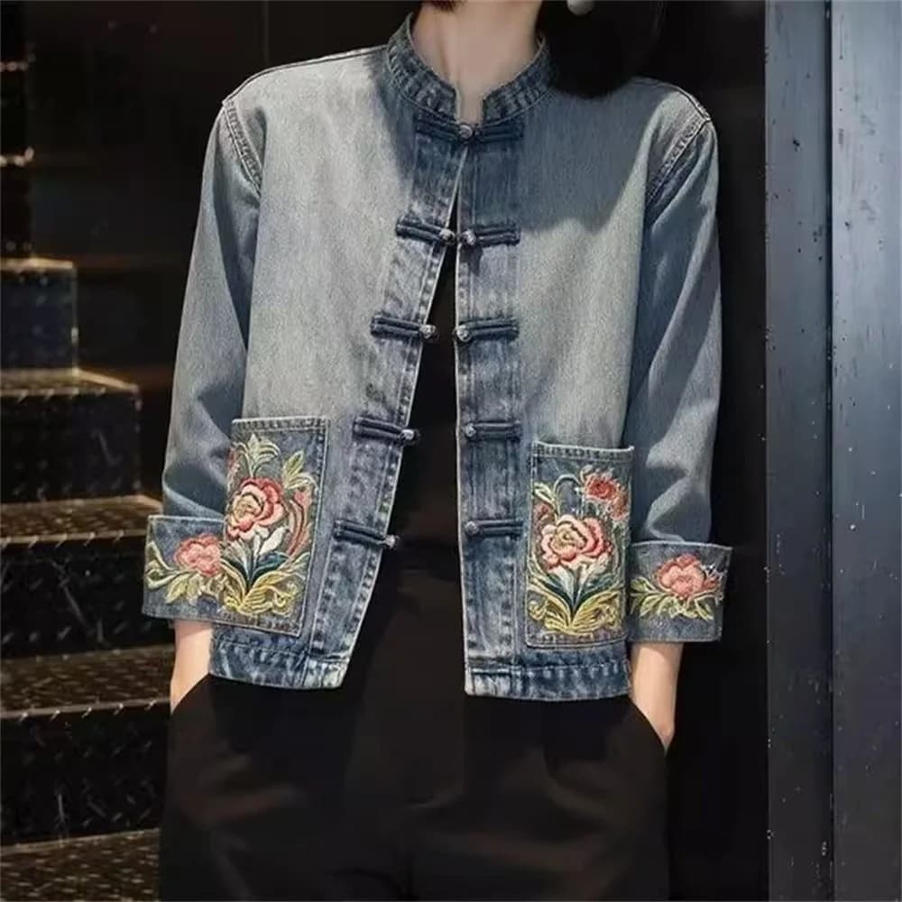 Veste Courte en Jean Polyvalente à Revers pour Femme – Nouvelle Collection Printemps-Automne 2026 – 