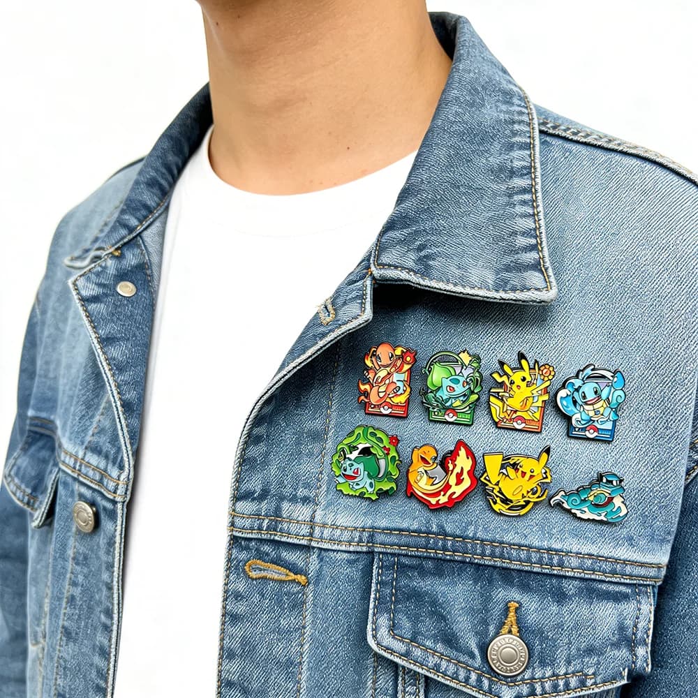 8 pièces/ensemble d'épingles en émail Pokémon, broches de dessin animé mignonnes, badges en métal Pi
