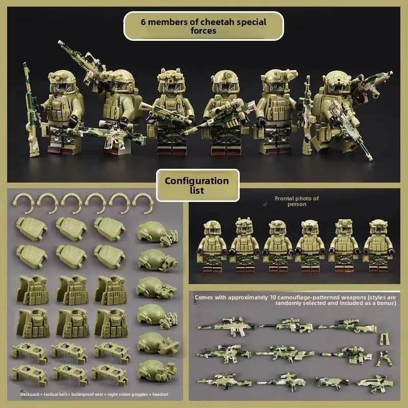 Forces spéciales militaires, soldats de la police, armes militaires, jouets et cadeaux pour les figu