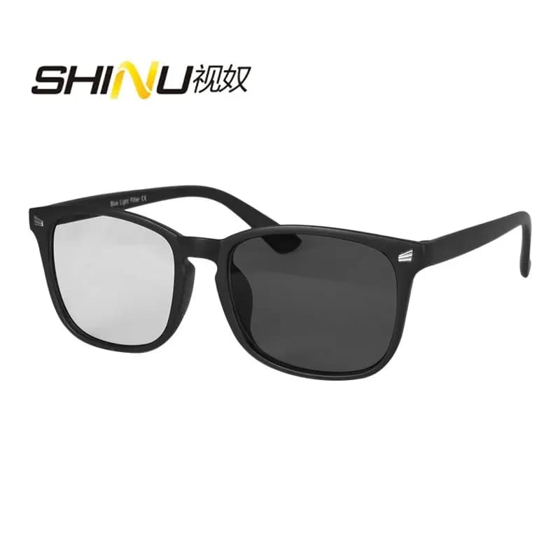 SHINU – lunettes photochromiques multifocales progressives pour hommes, verres gris photochromiques 