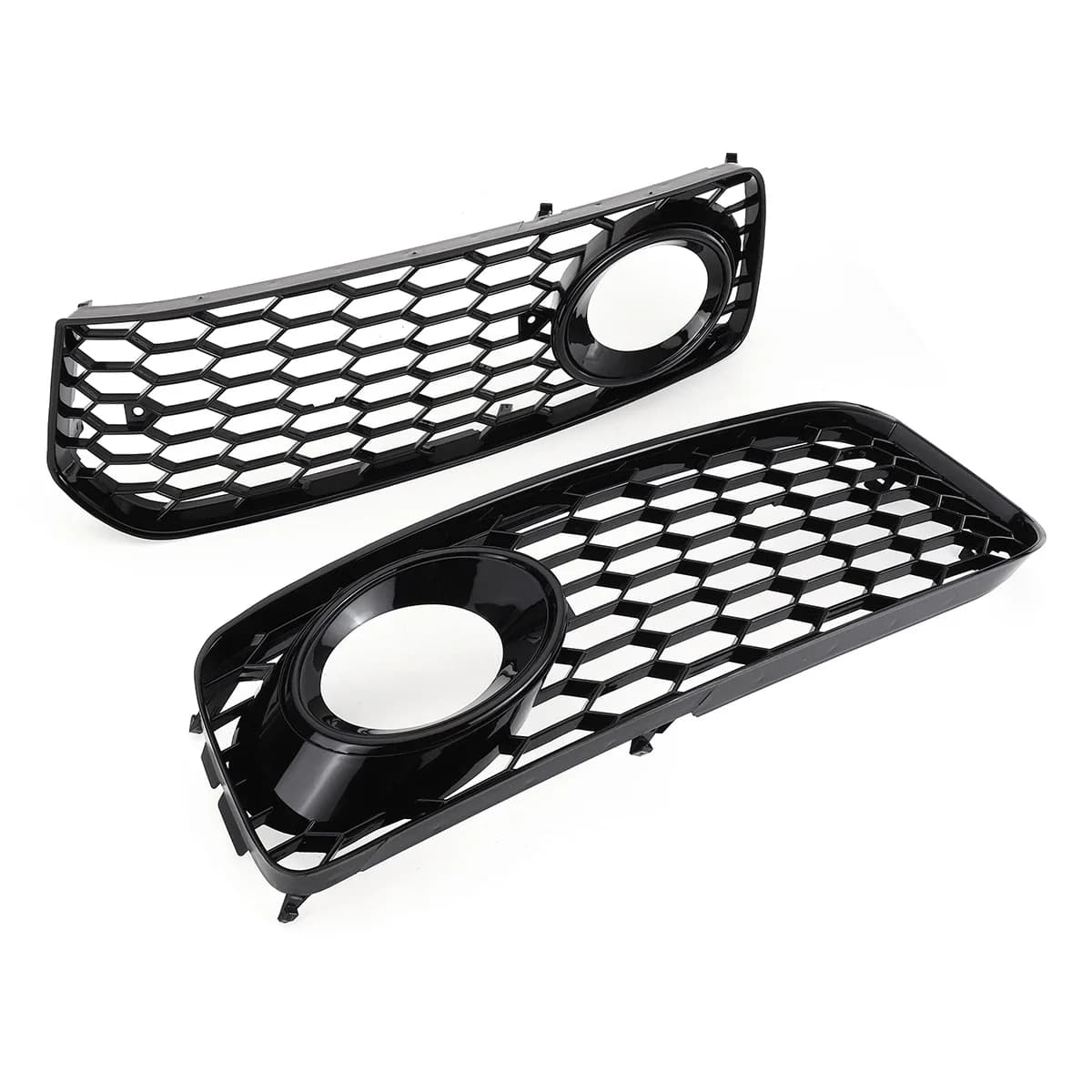 Noir/Chrome s-line antibrouillard lampe gril couverture nid d'abeille hexagonale calandre pour Audi 