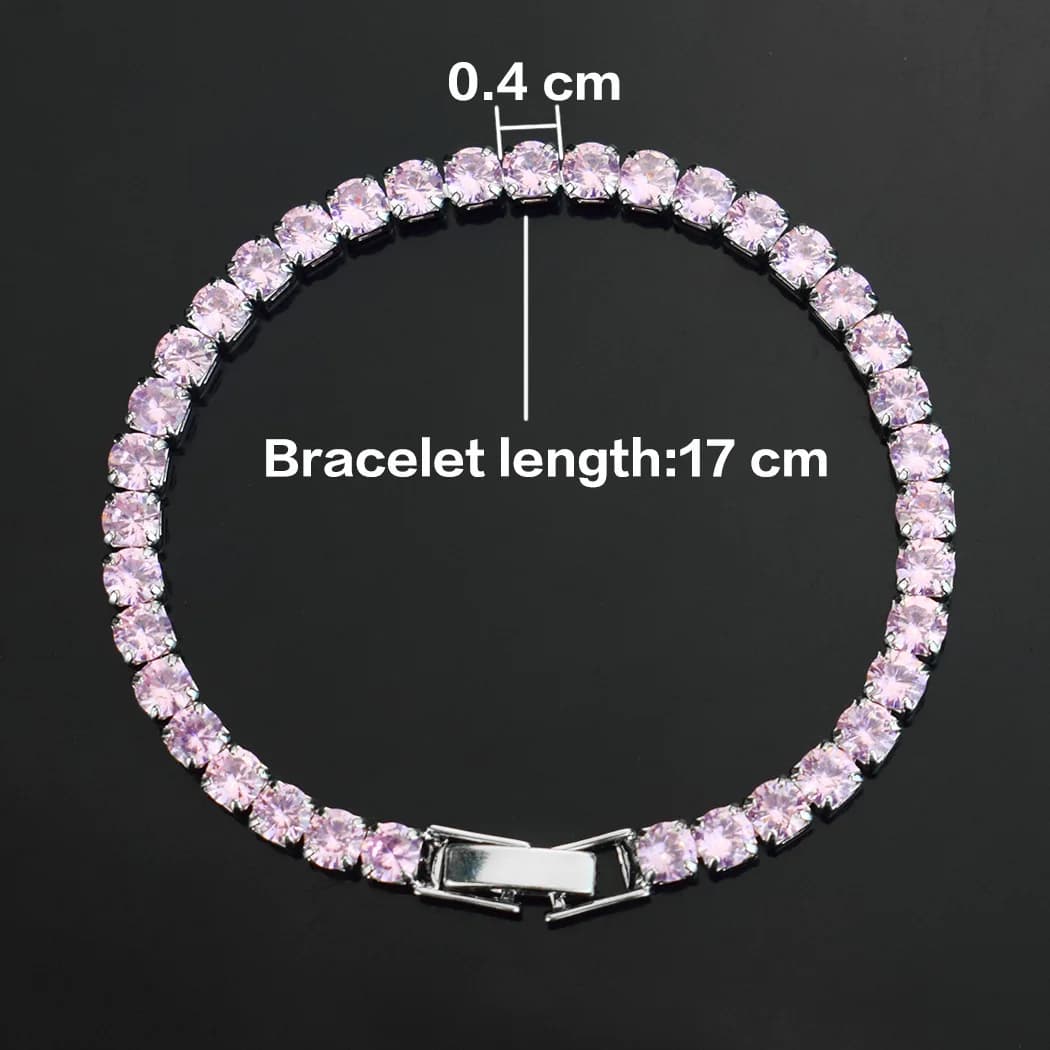 Bracelet de Tennis en Zircon Micro-incrusté de 4mm pour femmes, nouveaux hommes, accessoires de bijo
