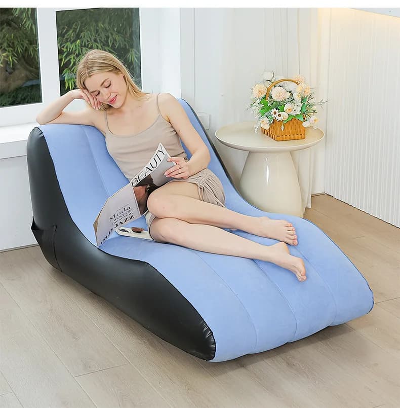 Chaise longue gonflable, chaise longue gonflable, canapé à Air de plage, canapé de salon paresseux p