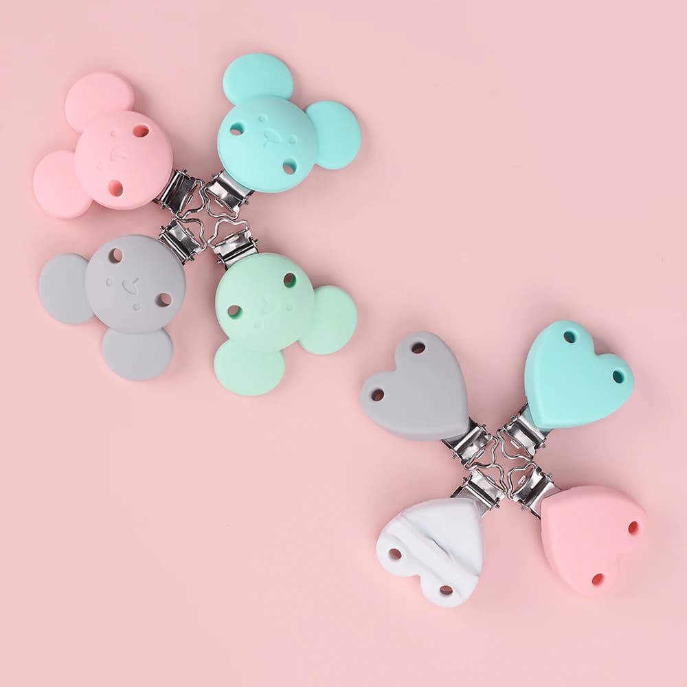 Lofca Clip en Silicone 5 pièces sucettes pour bébé pour bricolage sucette chaîne soins infirmiers de