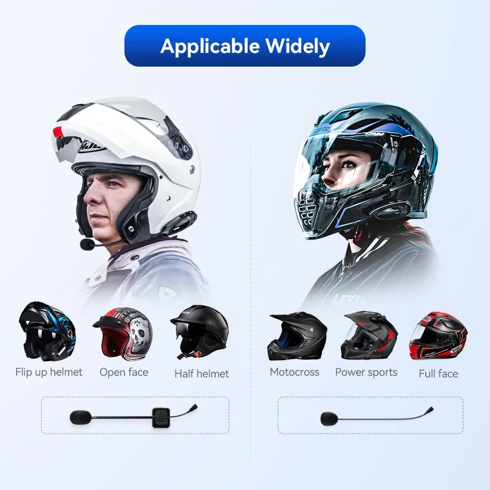 LEXIN-G2 moto Interphone casque et Clip accessoires pour casque complet/demi Interphone prise casque