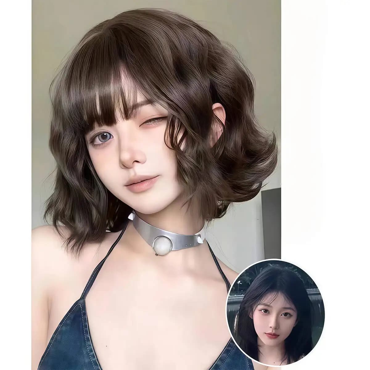 Perruque de cheveux courts bouclés noirs pour femmes, perruque synthétique naturelle de haute qualit