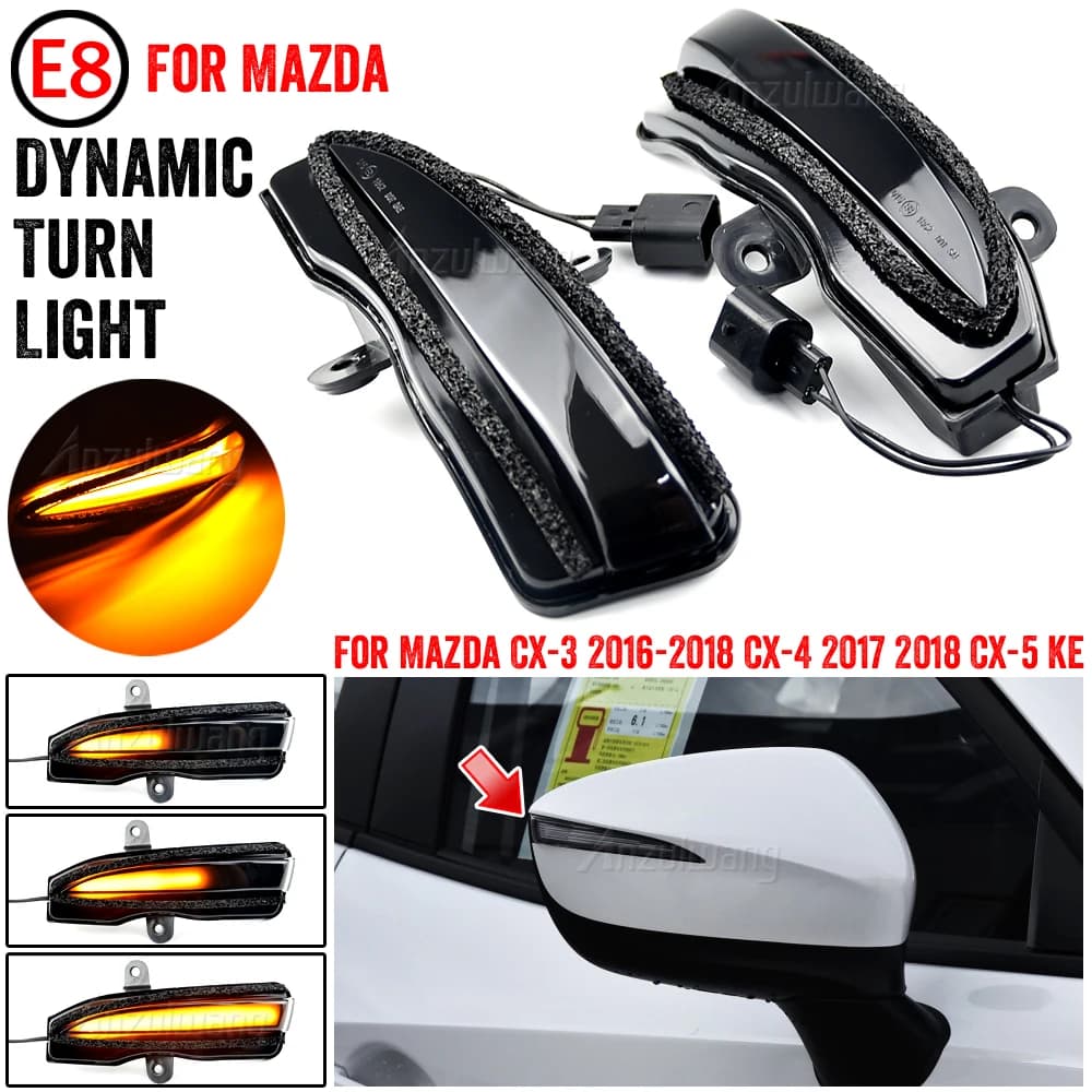 2 pièces pour Mazda CX-3 CX3 CX-4 CX4 CX-5 CX5 KE 2016 clignotant dynamique LED rétroviseur indicate