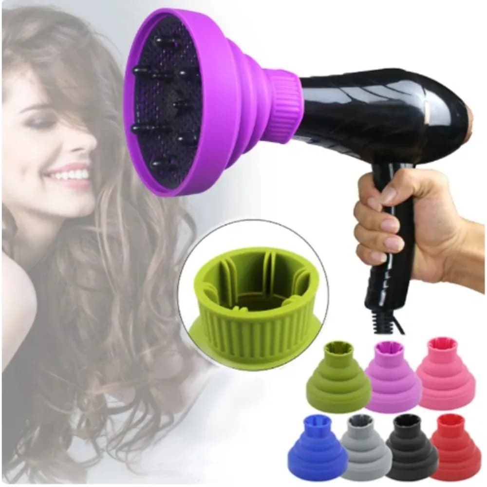 Couverture de diffuseur de sèche-cheveux en silicone pliable, degré de température, souffleur de séc